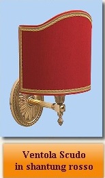 ventola scudo in shantung rosso