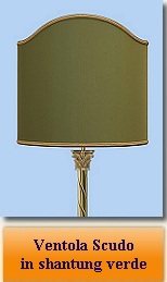 ventola scudo in shantung verde